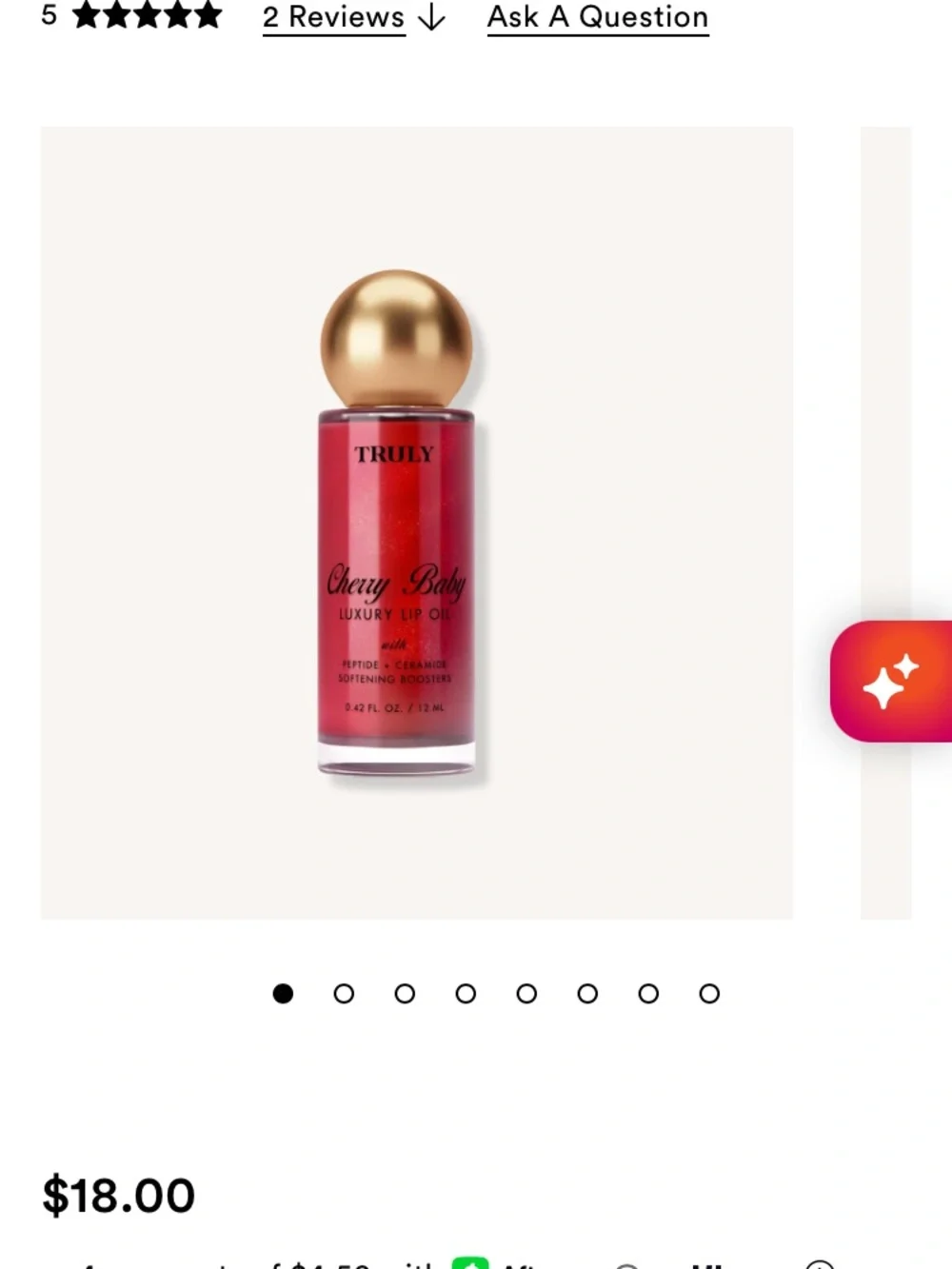 Truly Cherry Baby Shimmery Red Lip Oil
